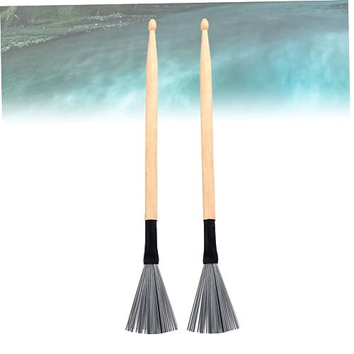Baquetas y cepillos para batería SHOWERORO, 2 piezas, doble cabeza, alambre de acero, para principiantes y jazz miniatura 5