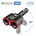 Produktbild Auto Ladegerät, Rocketek 12 V/24 V Auto USB Adapter KFZ Steckdose 3 USB Anschluss QC 3.0 und 2 Zigarettenanzünder Splitter Autoladeadapter für GPS, iPhone, iPad, Android, Tablet, Dashcam usw.