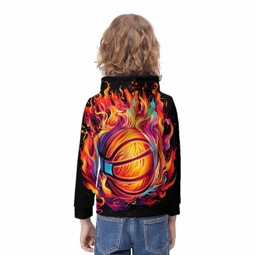 Hoodie basket-ball enfants avec style imprimé 3D idéal pour le collège - 4