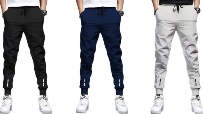 Track Pants for Mens || Joggers for Mens || Men's Sports Regular Fit Polyester Track Pant with Two Side Zipper Pockets (4LLL15)