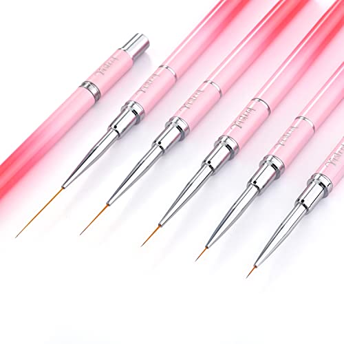 Yasterd Nail Art Brushes, 5pcs Long Nail Art Line Brushes