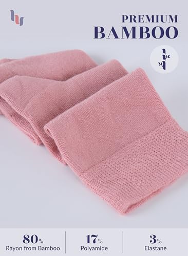 Image of Hugh Ugoli Women's Rayon Derived from Bamboo Knee High Socks Comfort Seam Long Dress Socks, Shoe Size 5-8 /8-11, 4 Pairs