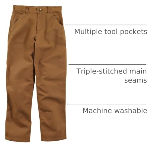 Carhartt Boys Duck Pant, Carhartt Brown, 4 by Carhartt - Used condition - Image 4