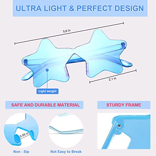 9 Pack Star Kids Sunglasses, Colorful Rimless Star Shaped Glasses, Unisex Party Favors Supplies for Birthday, Beach4
