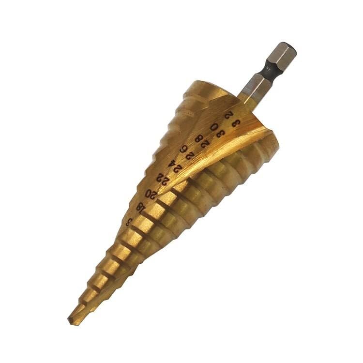 Wiertło stopniowe, wiertło stożkowe stopniowe HSS, 3 szt. 4-12 4-20 4-32 Wiertło tytanowe Elektronarzędzia wiertnicze Metalowa spirala HSS Stal szybkotnąca Hex Wood Hole Cutter Wiertło stożkowe