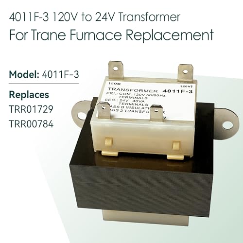 Image of 4011F-3 120V to 24V Furnace Transformer Compatible with Trane, Goodman, Amana HVAC Furnaces, 24 Volt Transformer 50 /60Hz 40VA Replaces TRR01729 TRR1729 TRR00784 TRR-0784 TRR0784 TRR-1816