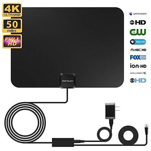 [Newest 2020] Digital TV Antenna Indoor, HD Antenna with Amplifier Signal Booster, up