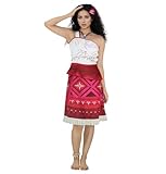 Tropical Island Princess Dress for Women Ocean Hawaiian Adventure Halloween Skirt with Wigs Necklace Dress Up L - Image 6
