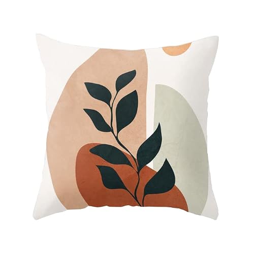 Lotus Karen Pack Of 4 Abstract Leaves Geometry Throw Pillow Cover, Boho Modern Throw Pillow Covers 18X18 Inches Decorative Indoor Outdoor Velvet Fabric Pillow Case For Couch Bed Car #TOP2
