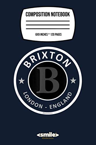 Composition Notebook: Brixton, London , England (uk) 120 Wide Lined Pages, 6" x 9", College Ruled Journal Book, Planner