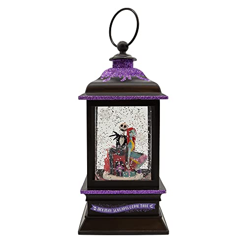 Disney Kurt Adler 9-Inch Battery-Operated Nightmare Before Christmas Jack and Sally Spinning Musical Light-Up Lantern