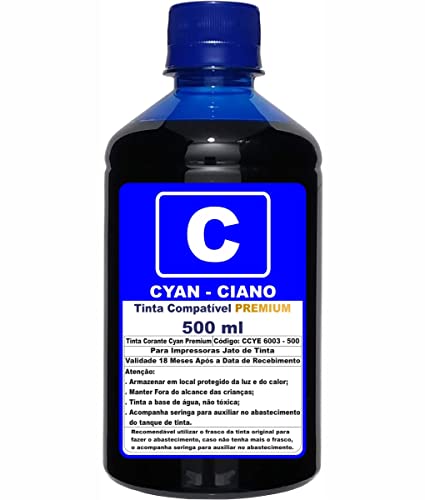 Kit 4 Garrafas 500ml Tinta Para Impressoras L3210 L3150 L3250 L3110 L5190 Compatível Refil 544