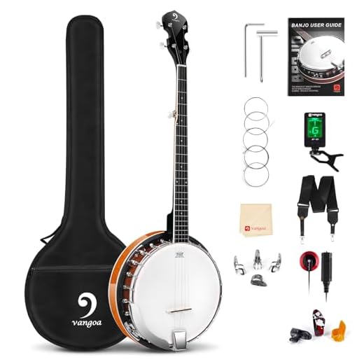 Vangoa 5 cuerdas Banjo Remo Cabeza Cerrada Espalda Sólida con kit de Principiante, Sintonizador, Correa, Recogida, Cuerdas, Selecciones y Bolsa