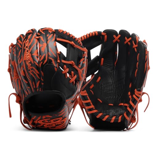 Boombah Tiger Stripes Baseball Fielding Glove w/ B3 I-Web Black/Orange - Size RHT-12