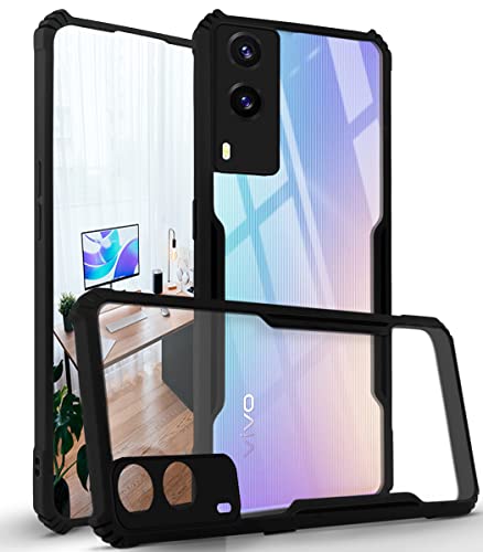 Image of Jkobi Back Cover Case for Vivo V21e 5G (Shockproof with Polycarbonate Clear Panel | Professional Black)