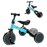 *安心の日本企業*SFUN 三輪車 子供用 3 in1 自転車 ペタルなし三輪車 ベビーウォーカー 1-5歳子供用 高さ調整可能 (ブルー)