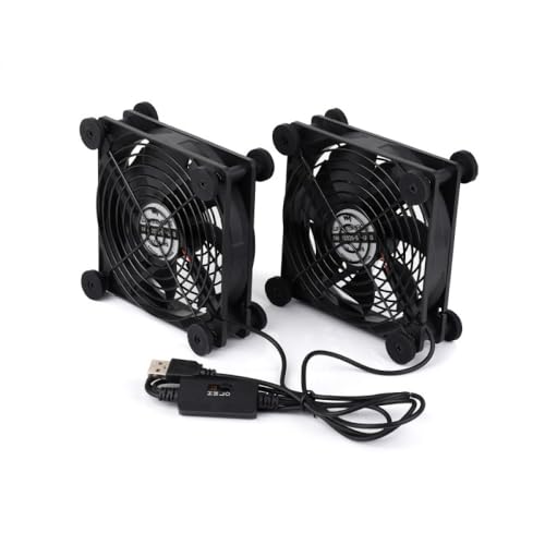AmpOhm360 Waveshare USB 5V 120mm Quiet Cooling Fan, 3-Speed Adjustable PWM Control, High Airflow Anti-Vibration Design, Compatible with Development Board and Microcontroller Projects, SKU-34408