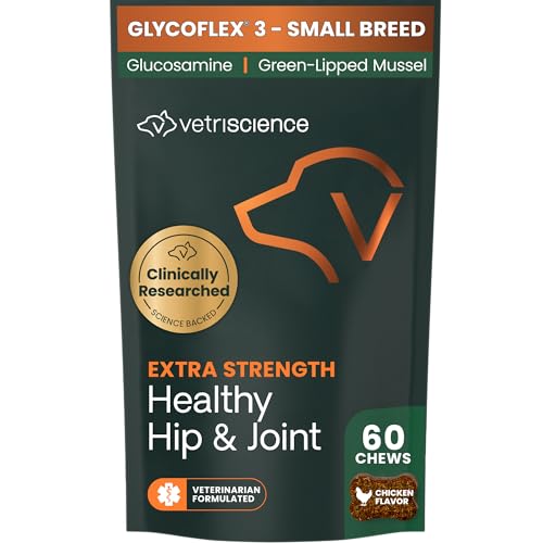 VetriScience Laboratories, GlycoFlex 3 Hip and Joint Supplement for Small Dogs, 60 Bite Sized Chews