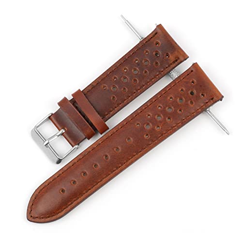 [EDVTSIHR] Leather Watch Strap Porous Breathable Watchband 18mm 20mm 22mm 24mm Handmade Stitching Watch Bracelets Replacement La