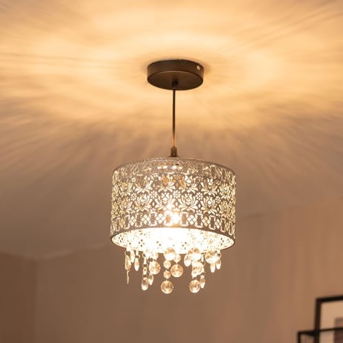 ValueLights | Silver Moroccan Style Drum Light Shade | Pendant Lights, Home Décor & Improvement Essential | 22cm Shade Width - Image 3