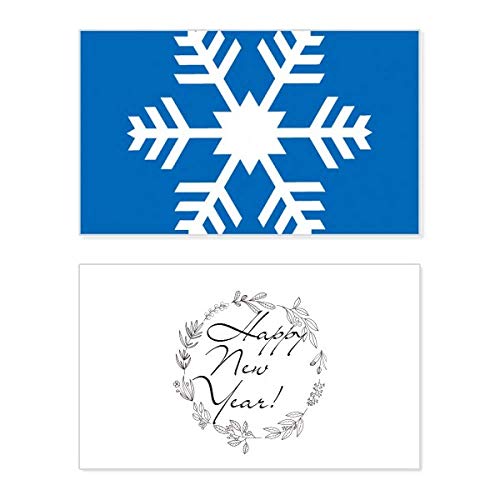 Tarjeta conmemorativa de invierno con mensaje de Año Nuevo azul