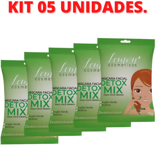 KIT 05 Mascara Facial Desintoxicante Mix Argila Verde - Lemon