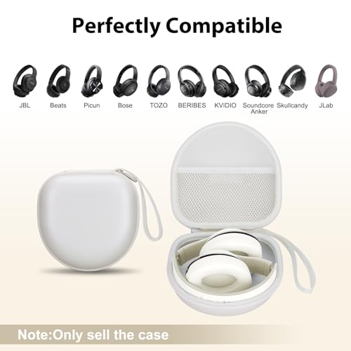 Image of Headphone Case Compatible with JBL /Beats /BERIBES /Jlab /Picun /TOZO /KVIDIO /Soundcore Anker /Skullcandy Noise Cancelling Over-Ear Headphones, Pearl Cream