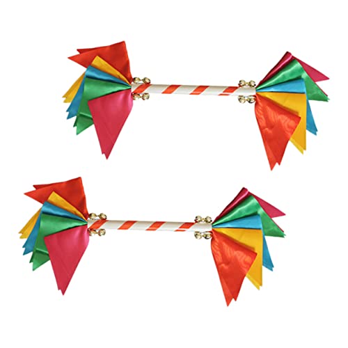 OSOLADY Gorgeous Cheerleading Adornment 2pcs Flower Stick Bells Lightweight and Easy to Handle for Fans Dancers