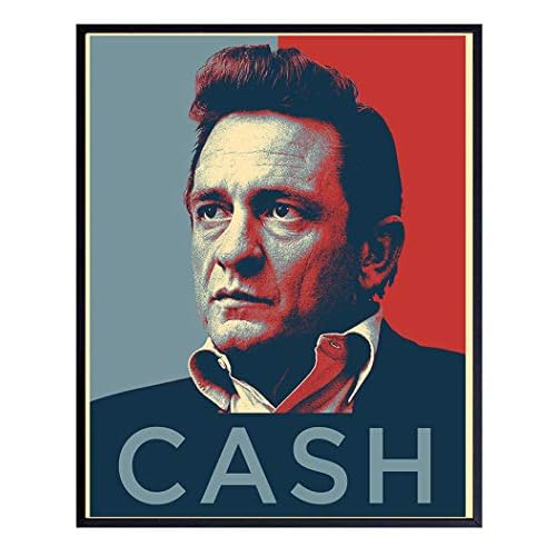 Johnny Cash 8×10 Wall Art Poster – Contemporary Art Print – Gift for Country Music, Nashville Fans – Unframed Picture Photo