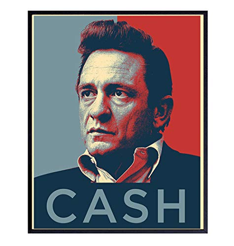 Johnny Cash 8x10 Wall Art Poster - Contemporary Art Print - Gift for Country Music, Nashville Fans - Unframed Picture Photo