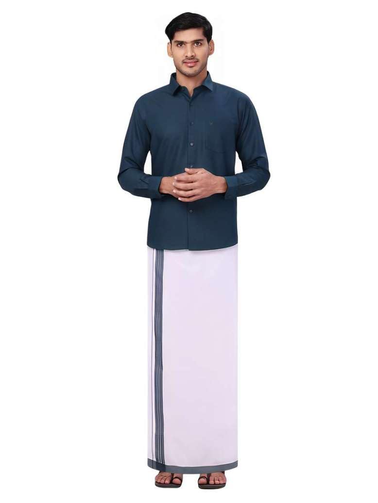 famuzz Men Full Sleeve Shirt with Maching Dhoti Set cotton-picture-30