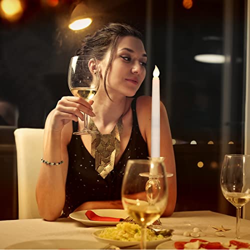 24 Pieces Flameless Led Taper Candles Flicking Flameless Taper Candles With 2 Remote Realistic Plastic Candle Lights 11 Inch Long Battery Operated Candlestick For Home Christmas Wedding Decor (Ivory) #TOP4
