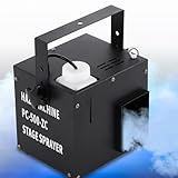 Hanchen 1000W フォグマシン 薄い型 スモークマシーン DMX512対応 リモコン制御 スプレー量調節可能 1500ml容量 約5hの作業時間 3mの噴出距離 100-150㎡の噴出面積 薄く軽い 均一 カラオケ/バー/セレブレーション会場/パーティーに適用(1000W)