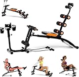 Profi Hantelbank klappbar – Multifunktionale Trainingsbank mit Beinstrecker & Widerstandsbändern – 7-fach verstellbare Schrägbank für Ganzkörpertraining, Home Gym & Büro – Platzsparendes Design, Belas