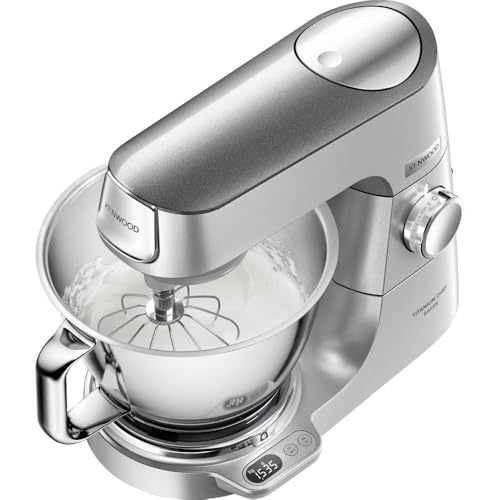 Kenwood KVC85.124SI Titanium Chef Baker con báscula integrada 6kg, boles 3.5L y 5L, batidores y accesorio batidora