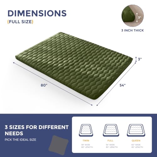 Image of MAXYOYO Japanese Floor Futon Mattress Full Size, 3 inch Thicken Mattress