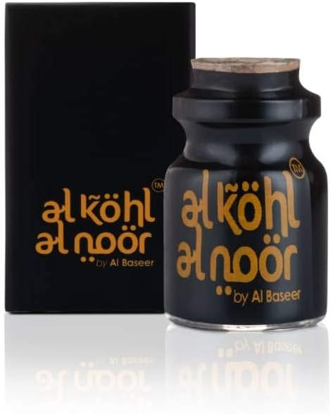 Al Kohl Al Noor Pure Natural Ithmid Kohl Powder for Eyes – 100% Authentic Surma – Traditional Eye Care – Strengthens Vision – Eyelash Growth – Organic Herbal Kohl – No Chemicals