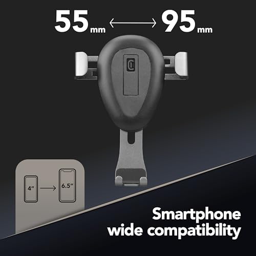 cellularline | Slide - Universale | Supporto Porta Smartphone da Auto per Alette di Aerazione - Compatibilità Cellulare iPhone Samsung Huawei Xiaomi - Stabile e Solido - Ruotabile a 360 - 5