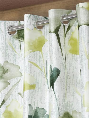 Image of Home Sizzler 1 Piece Abstract Garden Eyelet Polyester Semi Transparent Long Door Curtains-9 Feet, Green