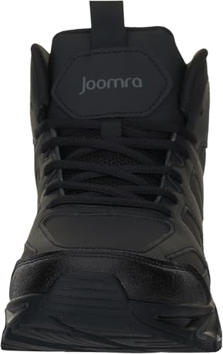 Image of Joomra High Top Basketball Shoes for Men Size 10 Male Fashion Casual Hi Mid Sneakers Walking Leather Travel Tennis Comfortable Ankle Black 45