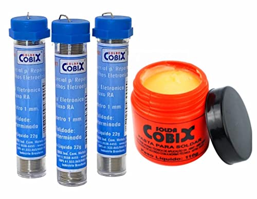 kit Solda Estanho Tubinho (03Un) + Pasta para solda Cobix