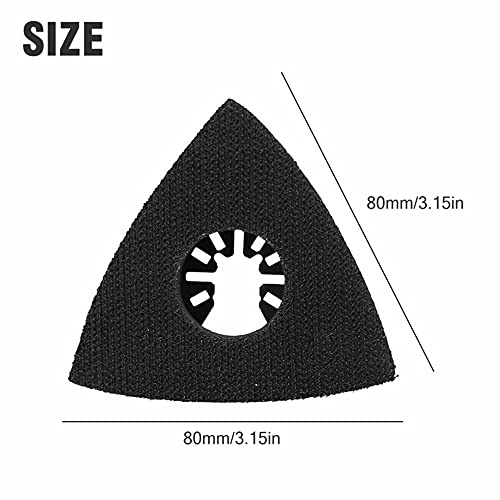Universal Triangular Hook & Loop Oscillating Multitool Sanding Pads, Quick Release Wood Sanding Pads, 80mm/3.15 inch, Black, Pack of 4 - Image 2