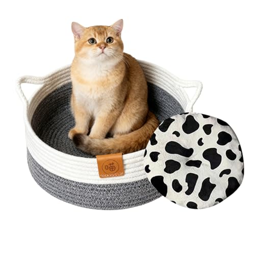 Panier pour chat en coton lavable avec tapis lit douillet - 2