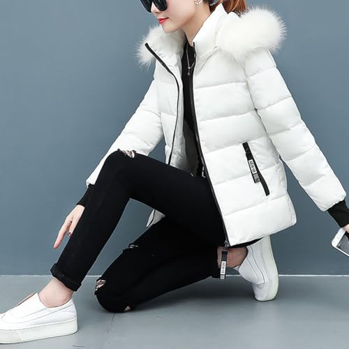 Lolvmvchi White Quilted Jacket for Women – Cozy Oversized Winter Coat in 4X-Large with Hood - Image 2