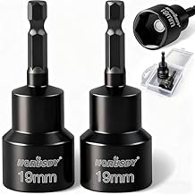 HORUSDY 2-Pieces RV Leveling Scissor Jack Socket Drill Adapter, 1/4 Inch Hex Shank, Fits 3/4 Inch or 19mm Hex Drive Jacks