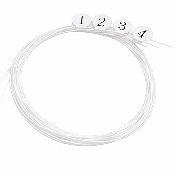 MOCKING BIRD Nylon Ukulele String Replacement String for 21” 23” 26” Ukulele 4-Pack Professional True Tone for Soprano, Concert, Tenor, 1-A, 2-E, 3-C, 4-G Warm Clear Tone –White