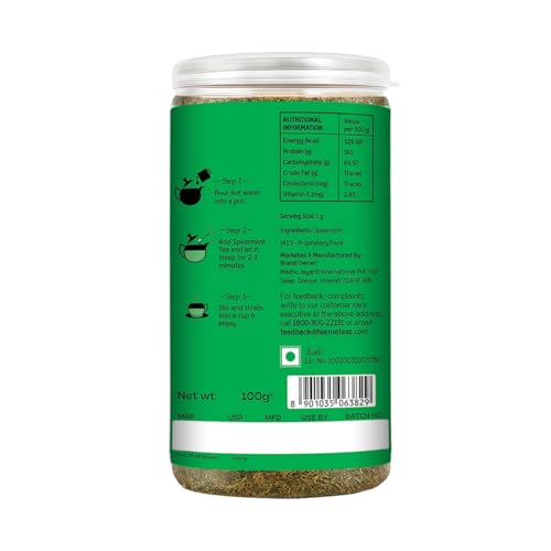 Image of TE-A-ME Spearmint Tea - 300g (300+ Cups) | Spearmint Leaves Tea for PCOS, PCOD & Facial Hair | Helps - Balance Hormones, Reduces Facial Hair & Acne | Supports Digestion | Herbal Tea - Dried Loose Leaf - Caffeine Free | 100g - Pack of 3