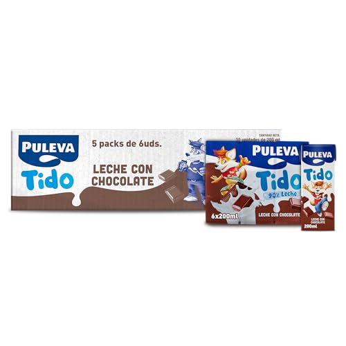 Puleva - Batido de Cacao Slim, Rico en Calcio, Proteínas y Vitamina D, Sin Gluten - 5 Packs de 6x200ml