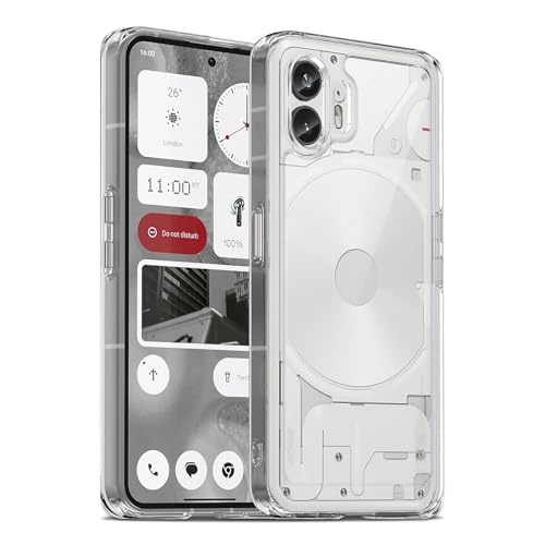 Image of Case for Nothing Phone 2, Military Grade Drop Protection Phone Case, Yellowing Resistant, Anti-Scratch Hard PC Back, Shockproof Hard Ultra-Thin Protective Cover, Clear