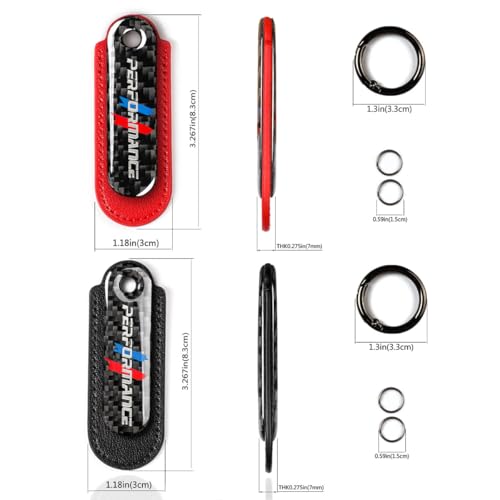 Image of muekzru Carbon Fiber Leather Set Car Keychain,Universal keychain Fashion Sports Keychains Keyring Business Gift Birthday